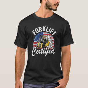 T-shirt Entrepôt américain Drapeau chariot élévateur à fou