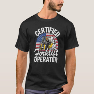 T-shirt Entrepôt Chariot élévateur certifié drapeau améric