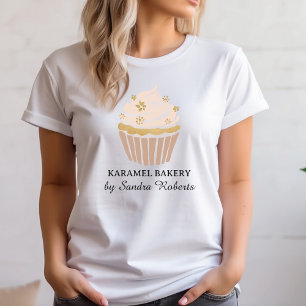 T-shirt Entreprise de Boulangerie de Cupcake Rose Pâle