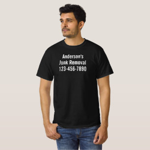 T-shirt Entreprise de Débarras Nom Téléphone Employé Noir