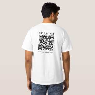 T-shirt Entreprise QR Code Scan Me Mans Back Print White