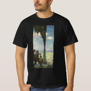 T-shirt Entreprise Vintage, puits de pétrole jaillissant a