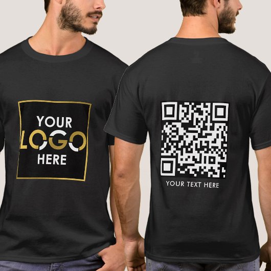 T-shirt Entreprise Votre Logo Code QR Texte Promotionnel N