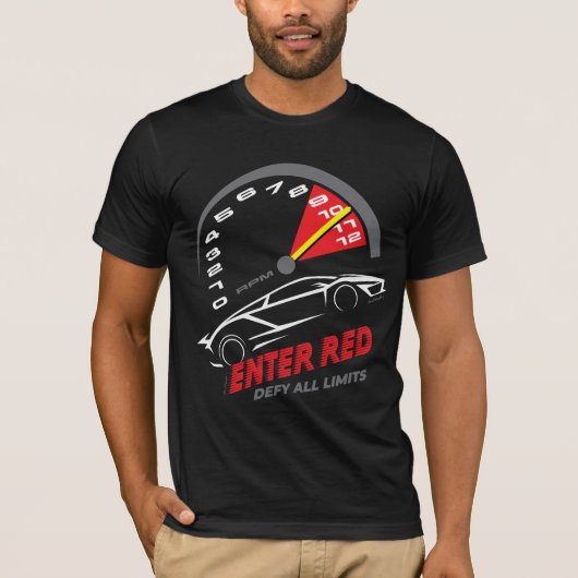 T-shirt « Entrer dans le rouge » (Style 2) (Devant)