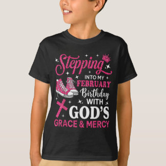 T-shirt Entrer Dans Les Femmes Nées En Février Fille Rose