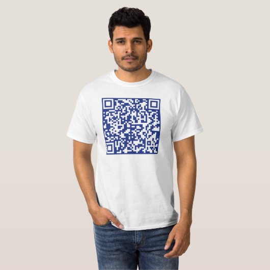 T-shirt Entrer l'URL Généré instantanément Code QR | bleu (Devant entier)