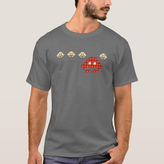 T-shirt envahisseur T de conception de gamer de 8 bits (Devant)