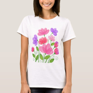 T-shirt Enveloppement de fleurs colorées