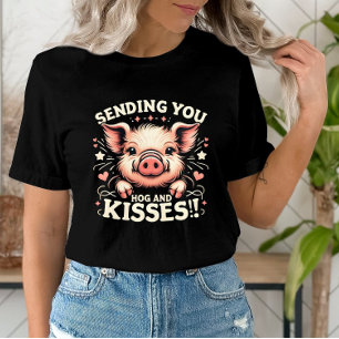 T-shirt Envoi de porc et baisers Valentines adorable porc