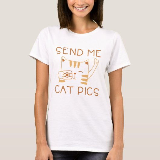 T-shirt Envoyer des photos de chat (Devant)