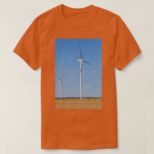 T-shirt éoliennes sur le champ de blé (Design devant)