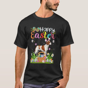T-shirt Épagneul breton chien heureux Pâques chasse aux œu