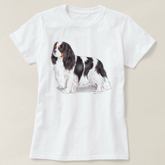 T-shirt : épagneul de roi Charles cavalier (Design devant)