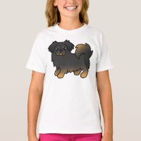 Épagneul tibétain noir et feu, Chien de dessin ani