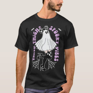 T-shirt Épais Cubes Vibes Éffrayantes Cute Ghost Halloween