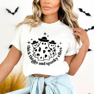 T-shirt Épais cuisses et Vibes Éffrayantes Halloween