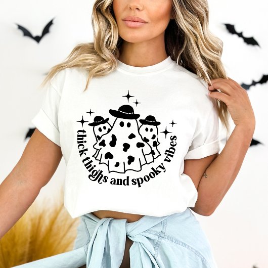 T-shirt Épais cuisses et Vibes Éffrayantes Halloween