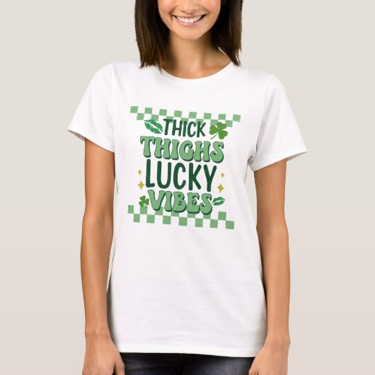 T-shirt Épais cuisses Lucky Vibes St. Patrick's Day (Devant)