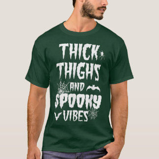 T-shirt Épais cuisses Vibes Éffrayantes Halloween Citrouil