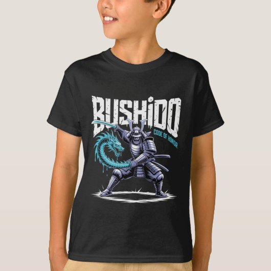 T-shirt Épée de dragon samouraï Bushido Graphique (Devant)