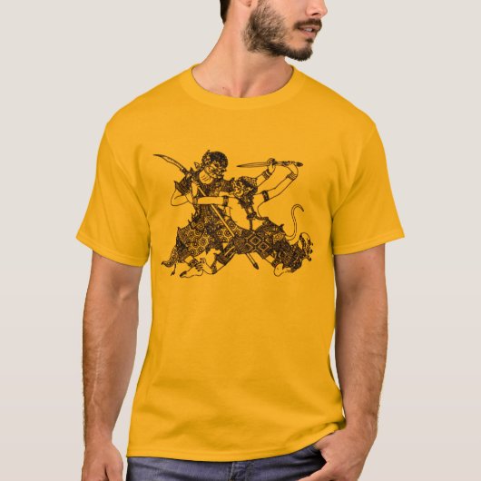 T-SHIRT ÉPÉE INDOUE ASIATIQUE DU SUD DES DIEUX HANUMAN (Devant)