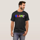 T-shirt épellation de texte multicolore mince (Devant entier)