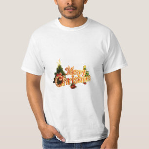 T-shirt Éperche de Noël d'or - Arbre de fête