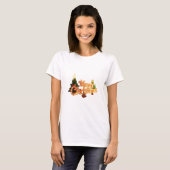 T-shirt Éperche de Noël d'or - Arbre de fête (Devant entier)
