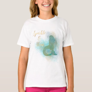 T-shirt Éperche de sirène d'or Aqua