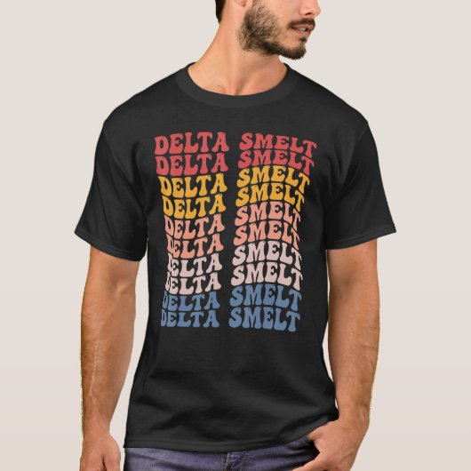 T-shirt Éperlan du delta poisson rétro groovy (Devant)