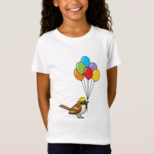 T-Shirt Éperon de caricature mignon avec ballons (Devant)