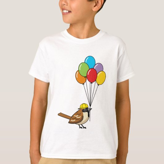 T-shirt Éperon de caricature mignon avec ballons (Devant)