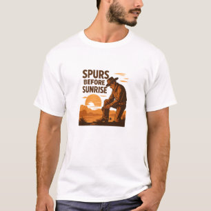 T-shirt Éperons Western Vintage Graphique Avant le Lever d