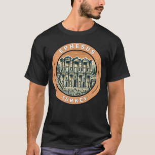 T-shirt Ephesus Turquie Illustration Voyage Insigne d'art
