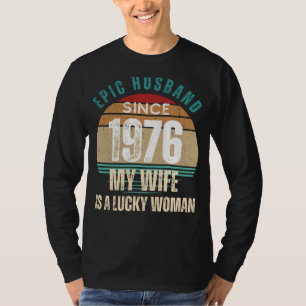 T-shirt Epic 76 Hubby Tee : Fortunate Wifes Joy, Mens Funn