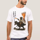 T-shirt Epic Chat Noir Cowboy équitation Dinosaure avec Vo (Devant)