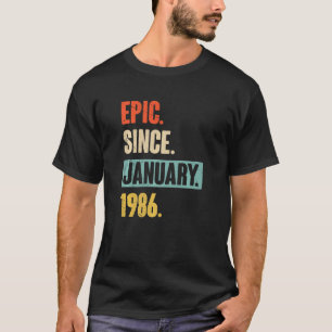 T-shirt Epic depuis janvier 1986 Anniversaire 37ème Décora