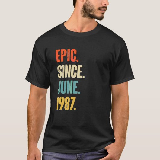 T-shirt Epic depuis juin 1987 35 ans 35e anniversaire (Devant)