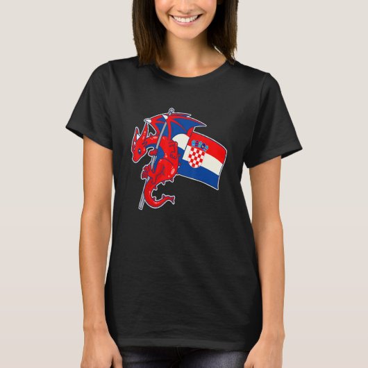 T-shirt Epic Dragon With Croatia Flag Croatian (Devant)
