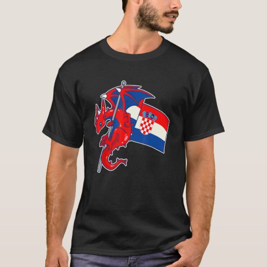 T-shirt Epic Dragon With Croatia Flag  Croatian (Devant)