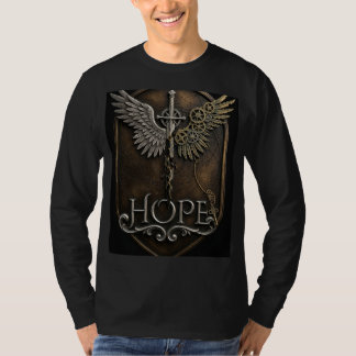 T-shirt Epic Fantasy Hope Crest Vintage Steampunk ailé