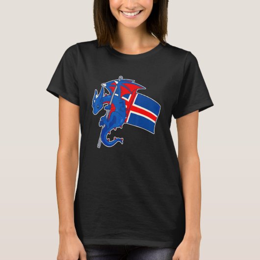 T-shirt Epic Icelander Dragon Proud Iceland Flag (Devant)