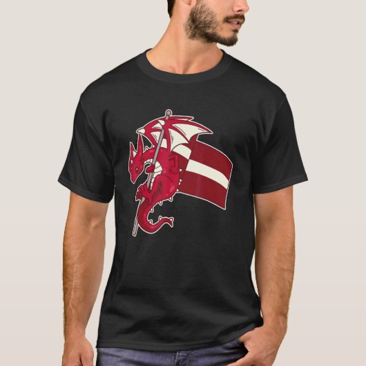 T-shirt Epic Latvian Dragon  Proud Latvia Flag (Devant)
