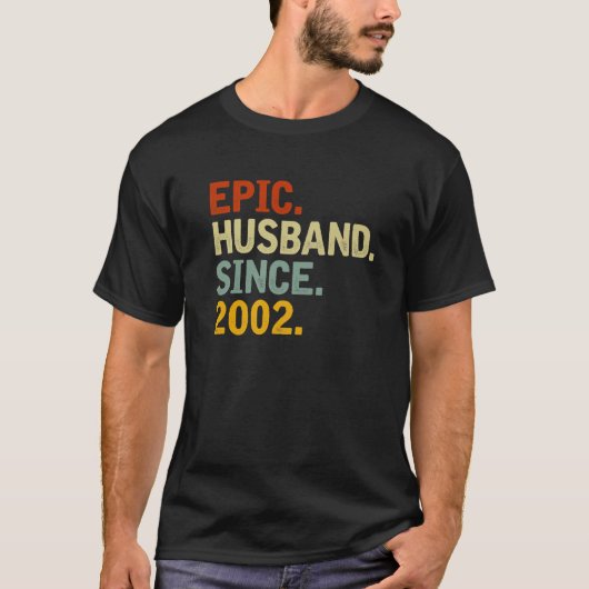 T-shirt Epic Mari Depuis 2002 - Funny 20E Mariage Anniv (Devant)