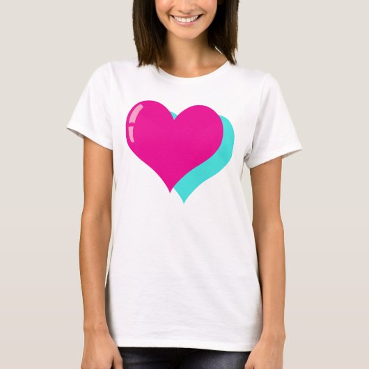 T-shirt Epic Neon Retro Vaporwave Heart Design (Devant)
