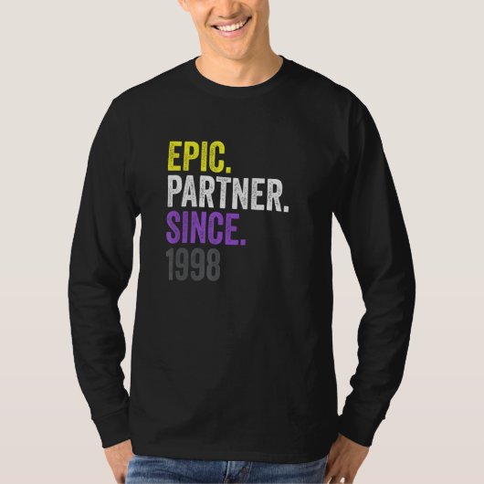 T-shirt Epic Partner Since 1998 Anniversary Non Binary Pri (Devant)