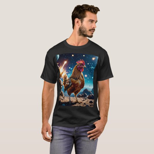 T-shirt Epic Spatial Poulet Cosmique Bataille Tee (Devant entier)