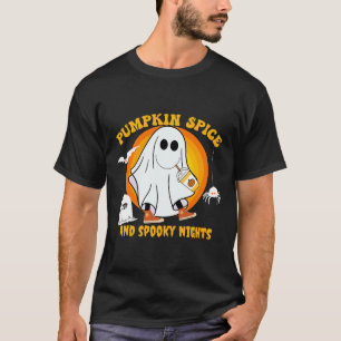 T-shirt Épice citrouille Latte Automne Vibe Halloween Gho
