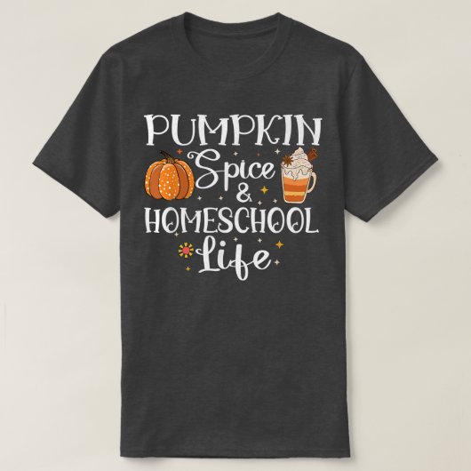 T-shirt Épices citrouilles et vie d'école à domicile autom (Design devant)
