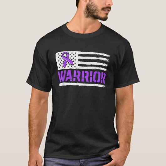 T-shirt Epilepsie Guerrier Ribbon Purple Epilepsie Sensibi (Devant)